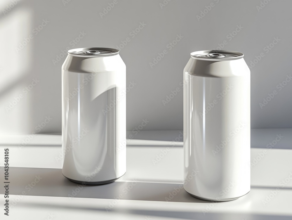 Blank White Aluminium Drink Cans Mock-up Collection Isolated on Transparent Background Blank White Aluminium Drink Cans Mock-up Collection Isolated on Transparent Background