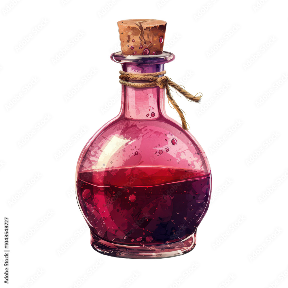Potion bottle, Halloween accessory. Illustration, on transparent background cutout Potion bottle, Halloween accessory. Illustration, on transparent background cutout