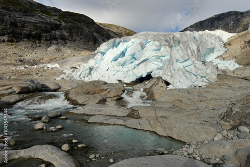 Glacier in the mountains in Norway