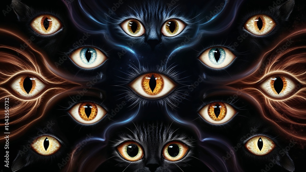 The Eyes of the Night: A Mystical Cat's Gaze The Eyes of the Night: A Mystical Cat's Gaze