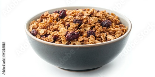 Bowl of Chunky, Rocky-Looking Granola Representing the Asteroid Belt