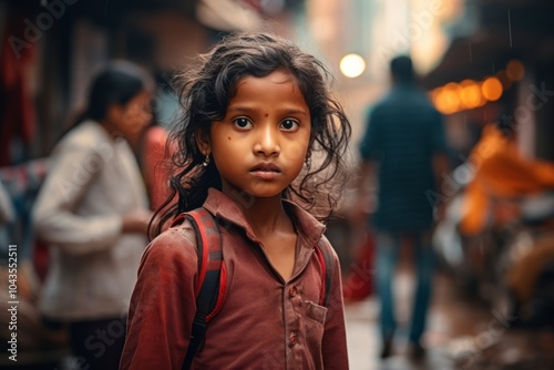 Unidentified indian girl in the streets of Kolkata.