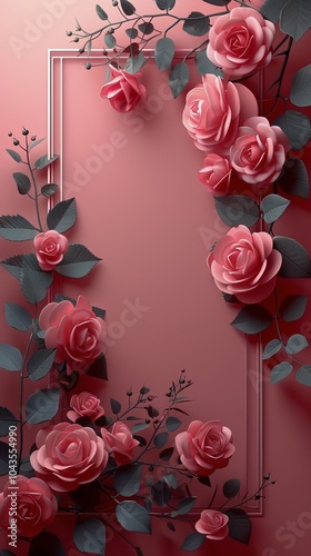 Cluster of Pink Roses With Green Leaves
