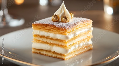 Intricate Sugar Plated Dessert Delight photo