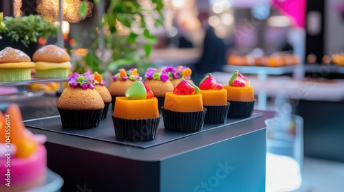 Sleek Dessert Display at Corporate Event photo