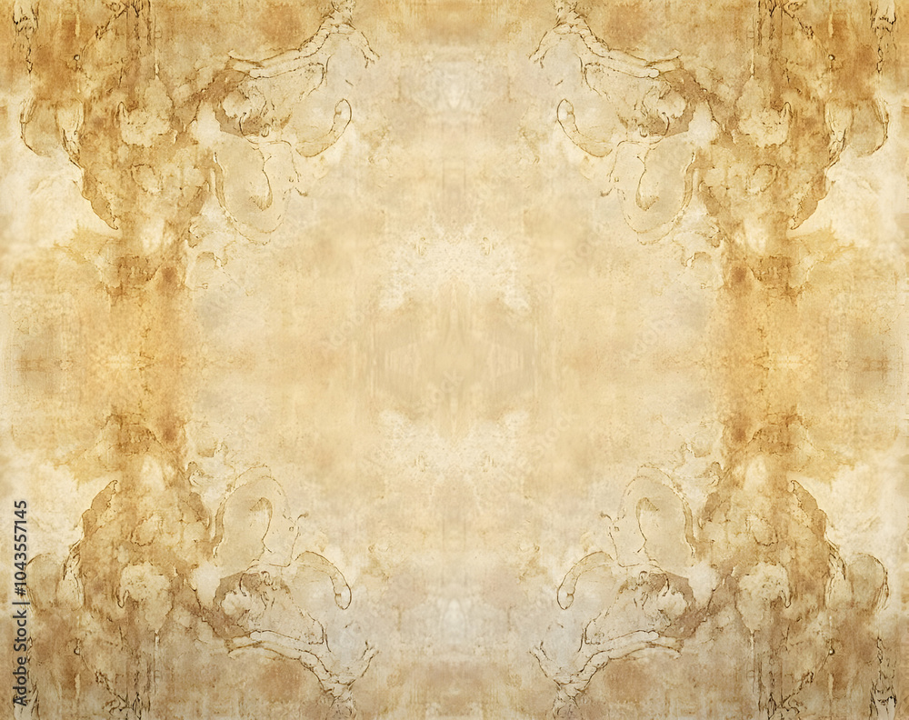 Old, worn paper background with a light brown color and abstract designs. Old, worn paper background with a light brown color and abstract designs.