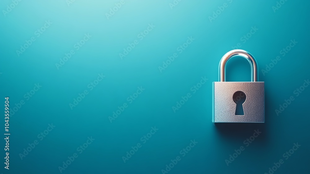 Fototapeta premium Pixelated padlock emerging from layers of digital code, bright blue light on a dark blue background, cybersecurity padlock, fraud prevention system