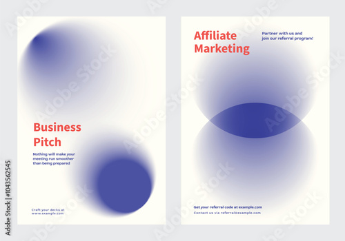 Abstract Purple shape gradient poster set. Business marketing Modern branding strategy in abstract gradient poster. Abstract purple vector poster set with business marketing concept.