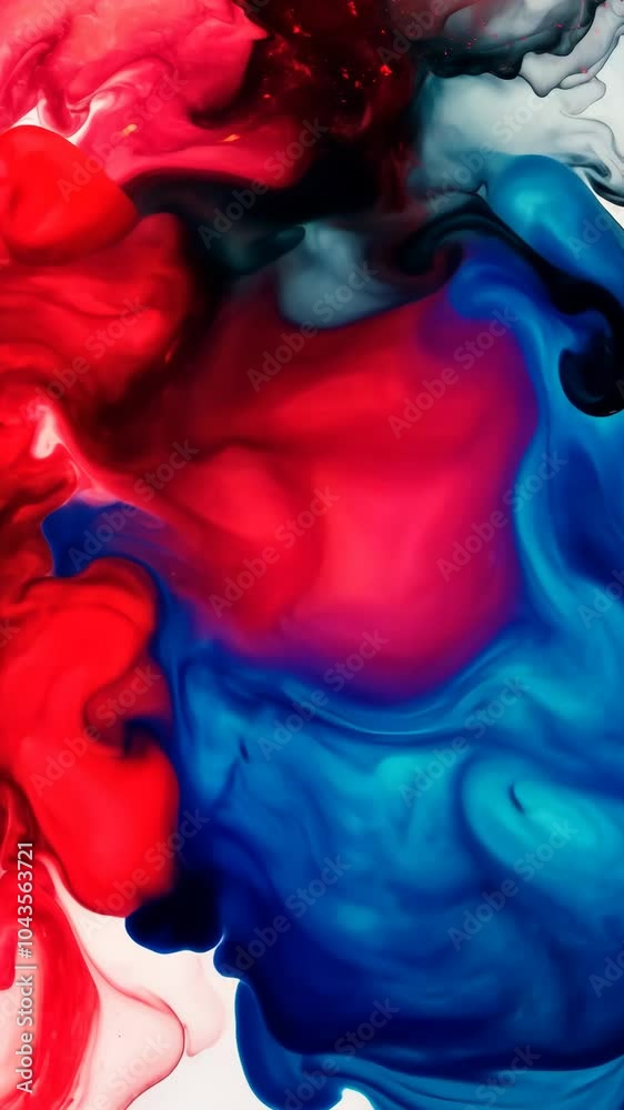 Abstract red and blue ink in water Abstract red and blue ink in water