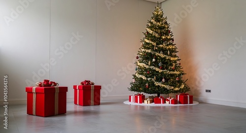 Beautifully decorated Christmas tree in the corner.