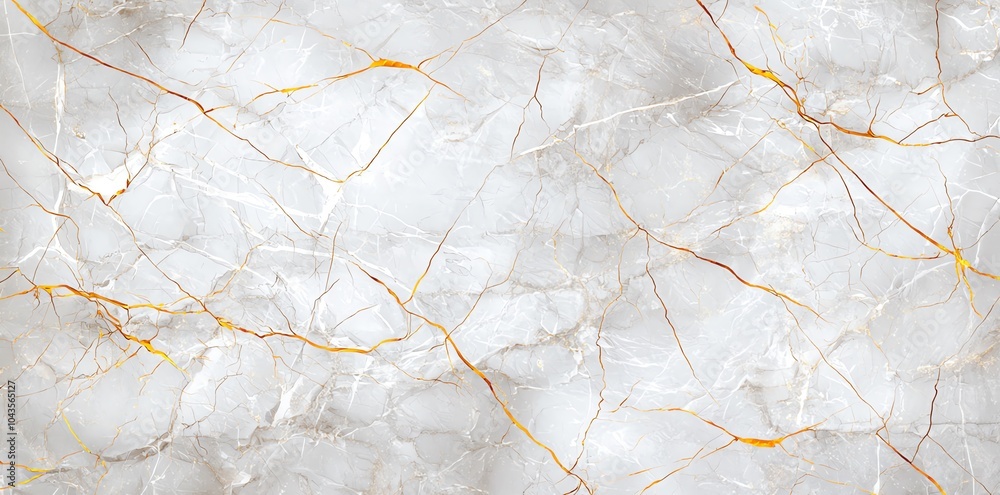 Fototapeta premium Luxurious white marble texture with golden veins, ideal for elegant backgrounds, design projects, or architectural inspiration.