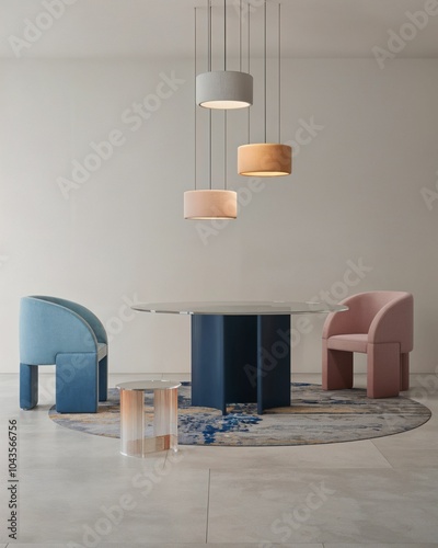Modern and stylish kitchen with a dinner table..
