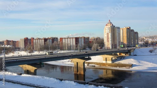  Beautiful winter landscape in the city