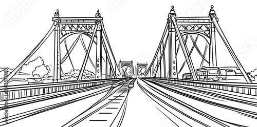 A view of the railway bridges in BIM using wireframes