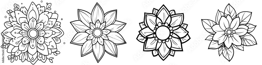 An Indian mandala, a black pattern, and the work of the author An Indian mandala, a black pattern, and the work of the author