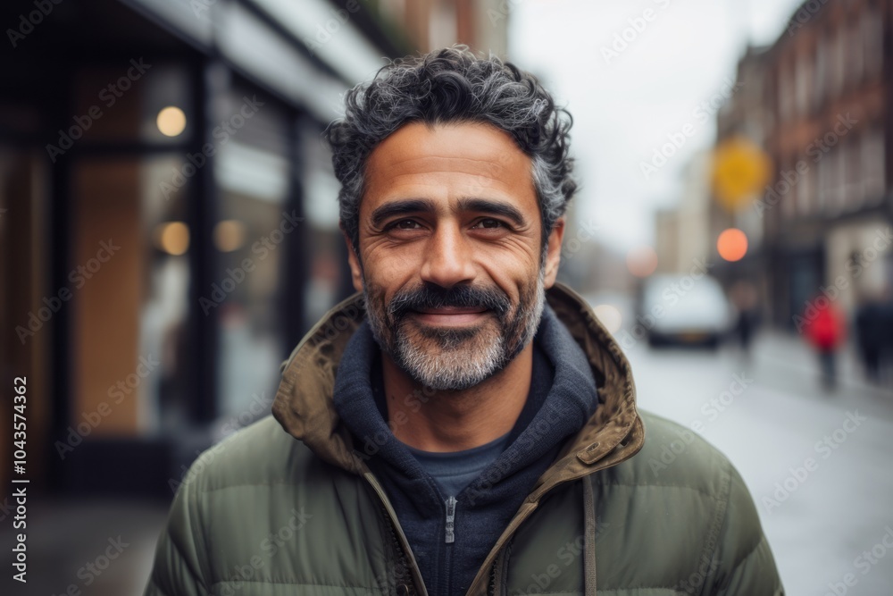 Portrait of a bearded Indian man with a beard and mustache in the city Portrait of a bearded Indian man with a beard and mustache in the city