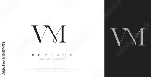 Initial VM Logo Design Vector 