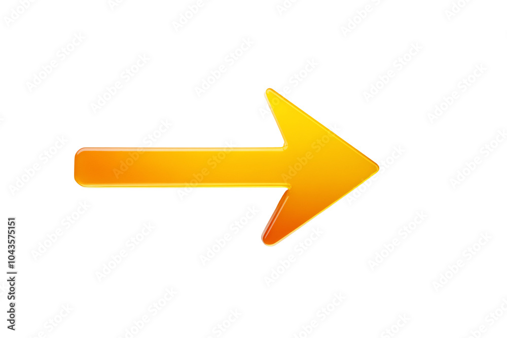 Stylish Yellow Arrow with Gradient on White Background Stylish Yellow Arrow with Gradient on White Background