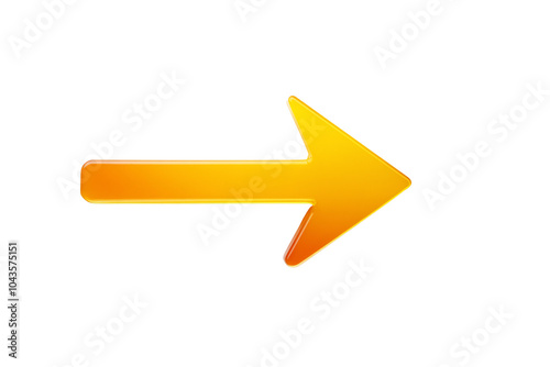 Stylish Yellow Arrow with Gradient on White Background