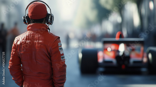 Race Car Engineer Watching the Track