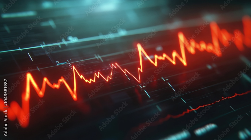 Fototapeta premium High-Tech Dashboard with ECG Heartbeat