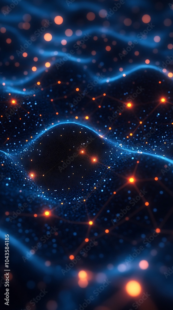 Fototapeta premium Vibrant Neon Circuits in Swirling Network Design