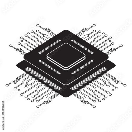 Computer or circuit bug icon. vector illustration