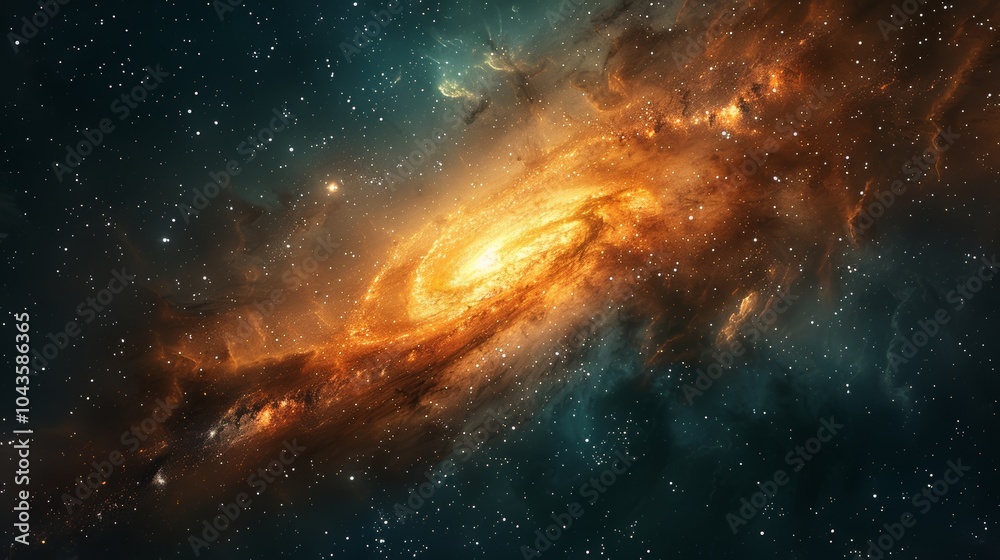 Obraz premium Realistic nebula surrounded by stars and cosmic dust in a deep space background