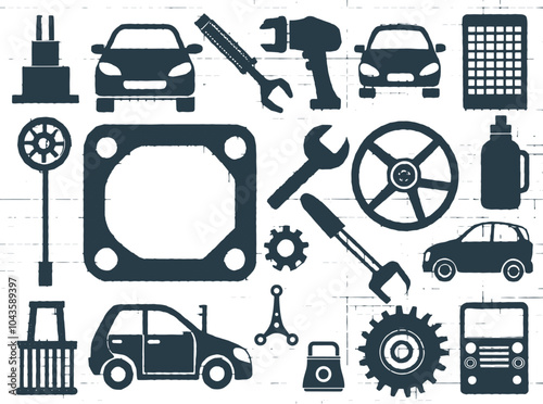 Automotive Spare Part icon. Spare Component, Replacement Part.