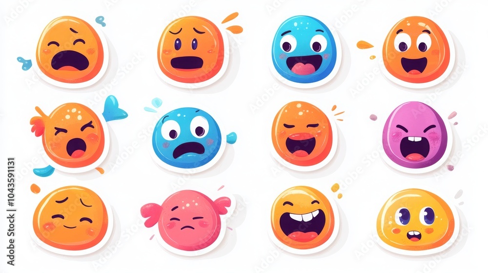 Colorful Animated Expressions Sticker Pack Colorful Animated Expressions Sticker Pack
