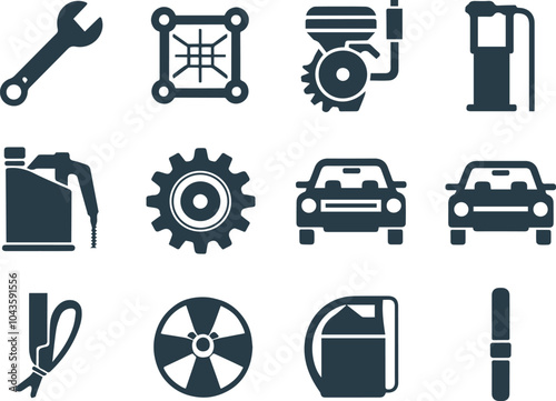 Automotive Spare Part icon. Spare Component, Replacement Part.