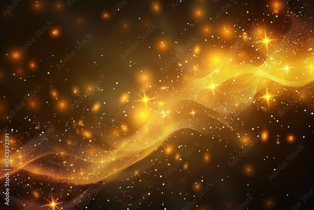 Obraz premium Abstract golden glitter wallpaper with bright festive sparkles.