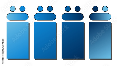 Set of vector gradient background. Cover set design with Baby Blue, Blue Grotto, Blue, Navy Blue color. Beautiful abstract gradient for wallpapers, branding, business cards. Vector illustration