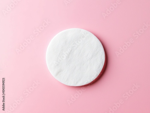 Close-up of a cotton pad with toner, part of a fresh, minimalist skincare routine