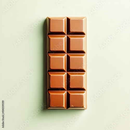 Delicious chocolate bar resting on a solid background