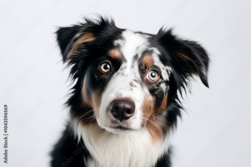 Australian Shepherd dog on white background Australian Shepherd dog on white background