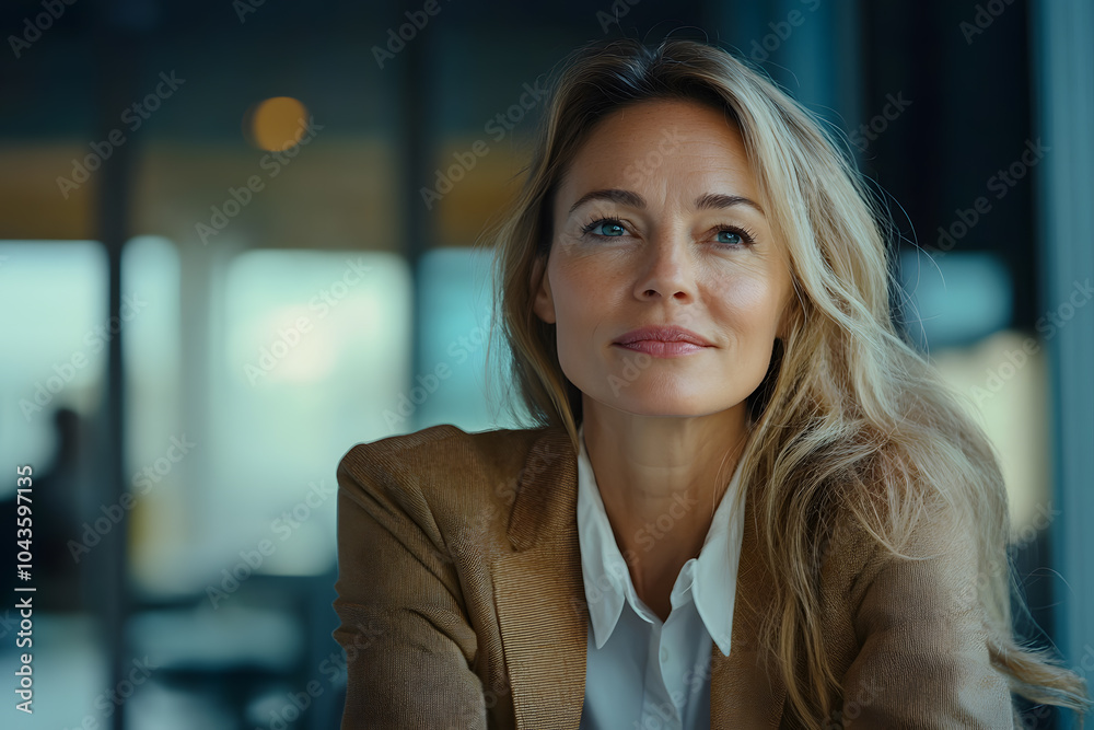 Business woman, portrait of a mature female CEO in a corporate office