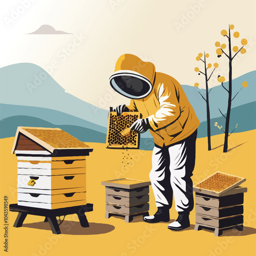 Beekeeper at Work  