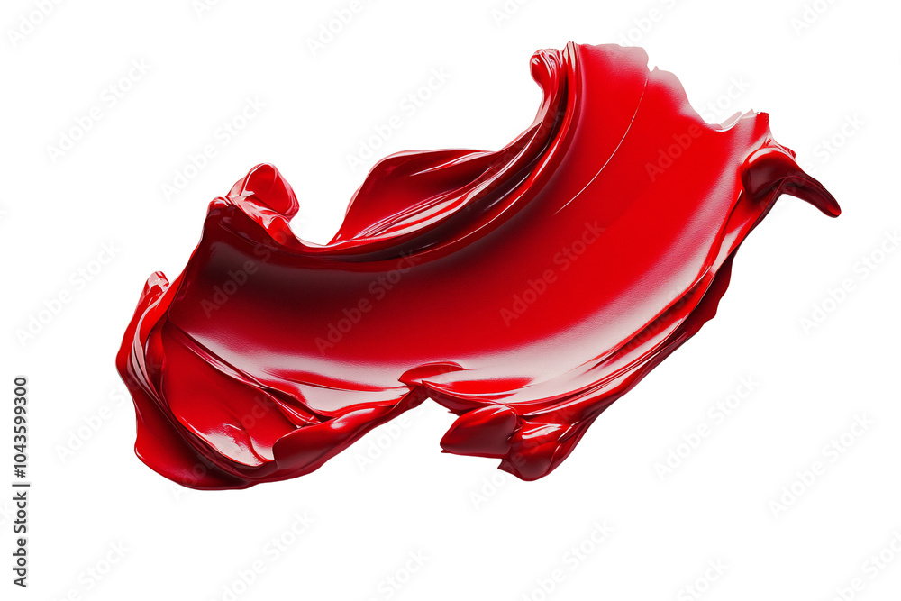 Vibrant Red Cosmetic Smears on White Background Vibrant Red Cosmetic Smears on White Background