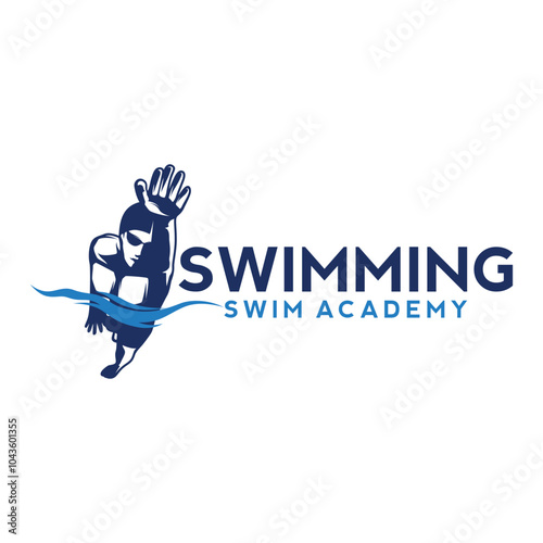 Swimming Athlete Logo Design Inspiration Vector