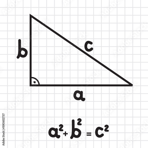 Pythagoras theorem triangle. vector illustration