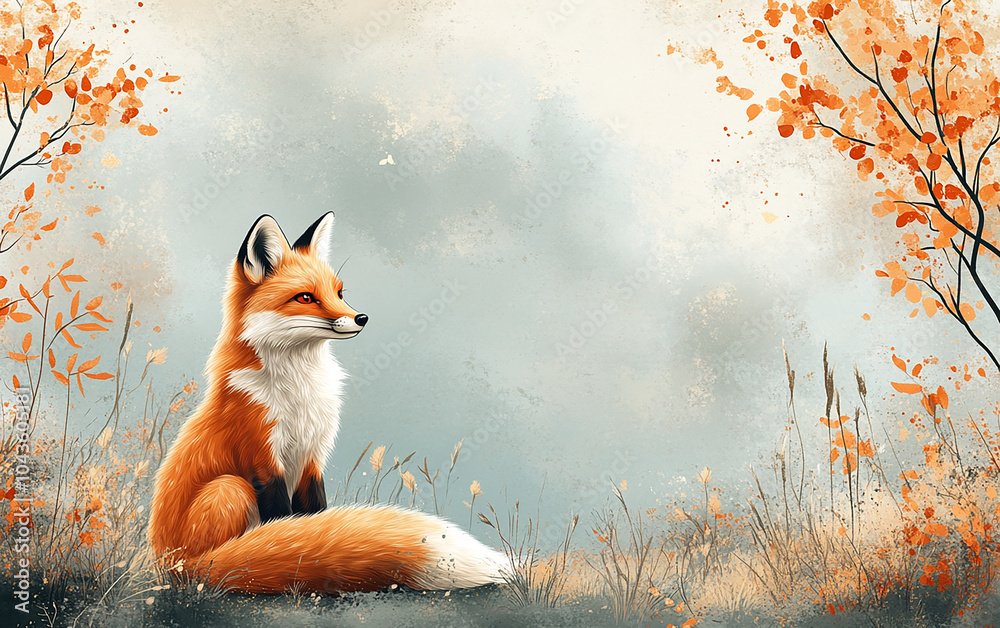 Obraz premium fox in the field