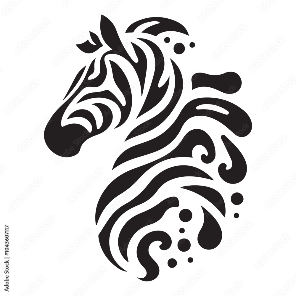 Stylish Zebra Head Vector Unique Art Black and White Abstract Design Stylish Zebra Head Vector Unique Art Black and White Abstract Design