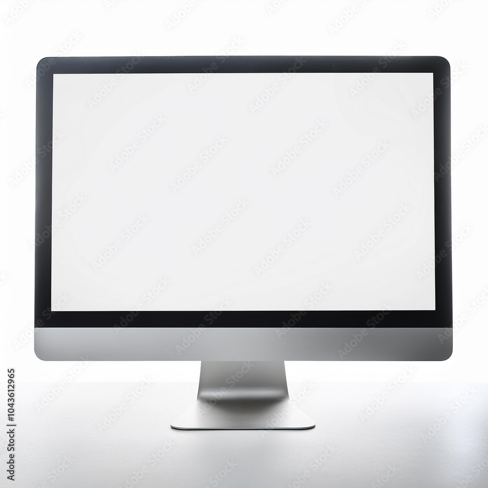 Computer monitor with blank screen isolated on white. Mock-up. Close-up. Computer monitor with blank screen isolated on white. Mock-up. Close-up.