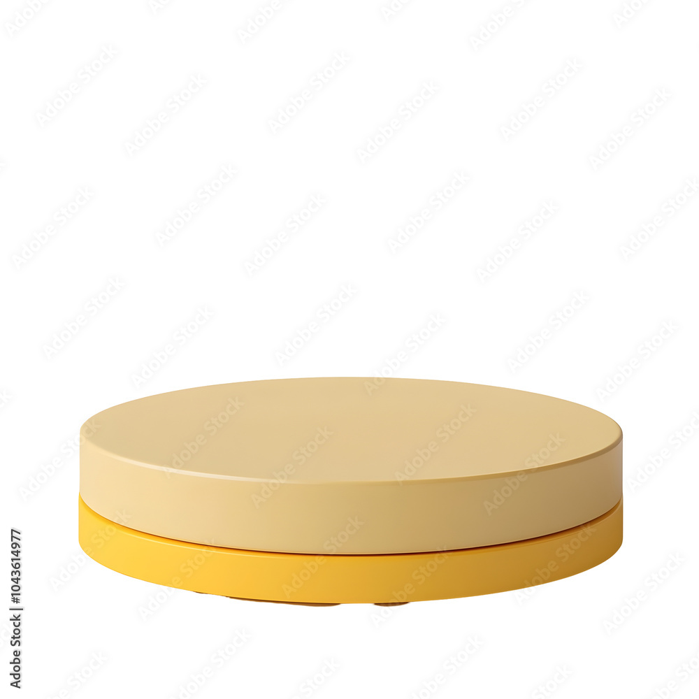 Photography of Gamboge Podium for Product Display on Plain White Background Photography of Gamboge Podium for Product Display on Plain White Background