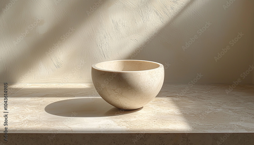 Empty bowl on wooden table in rustic kitchen setting generated by AI Empty bowl on wooden table in rustic kitchen setting generated by AI