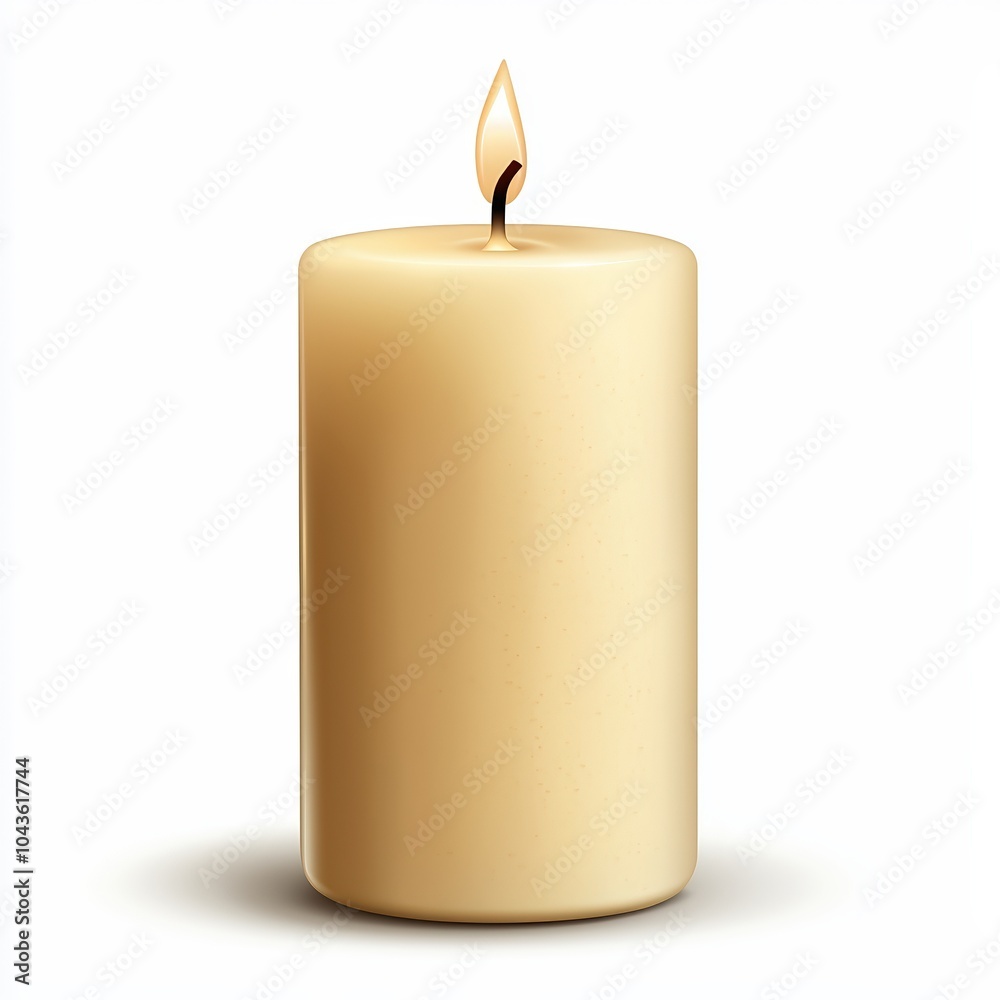 A serene and elegant candle with a soft glow, perfect for creating a calming atmosphere in any setting.