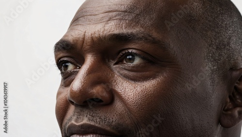 Close-Up of a Black Man's Forehead with Skin Condition