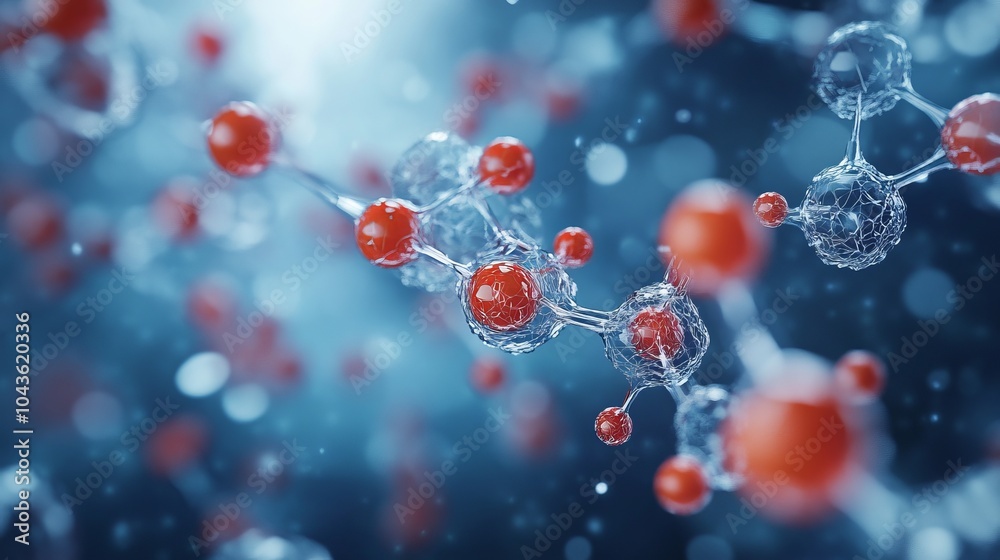 Abstract 3D Render of a Molecule - Science Background Abstract 3D Render of a Molecule - Science Background