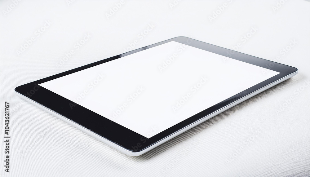 Digital tablet with blank screen against isolated white backdrop. Mock-up. Digital tablet with blank screen against isolated white backdrop. Mock-up.
